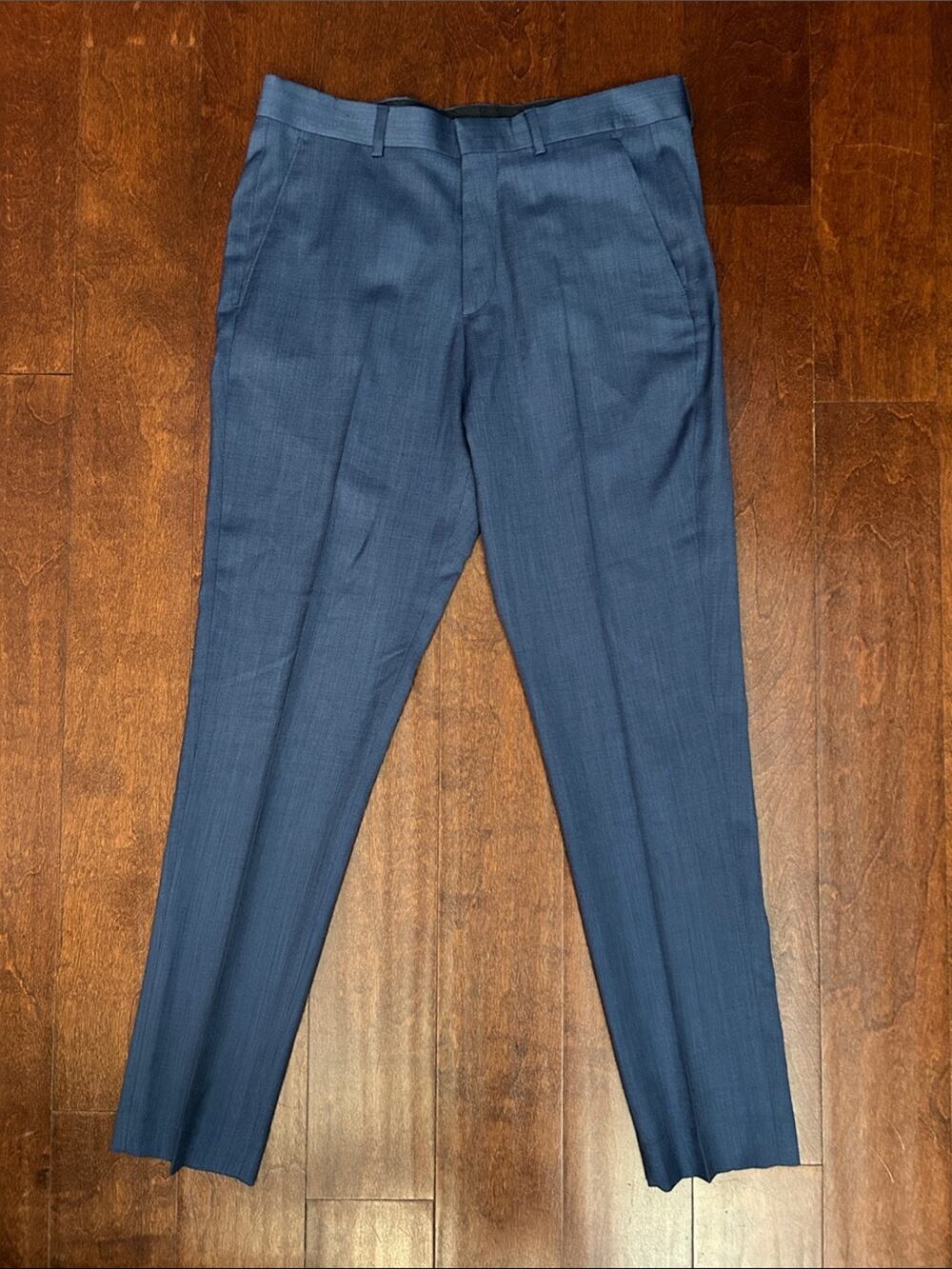Zara Men’s 100% Wool Blue Trousers, Size 31
